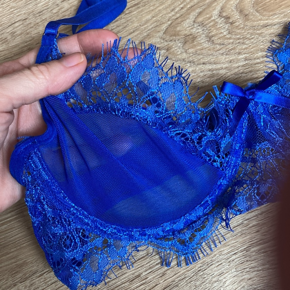 Sexy blue lace underwire, bra. 36 b lingerie - Picture 3 of 8